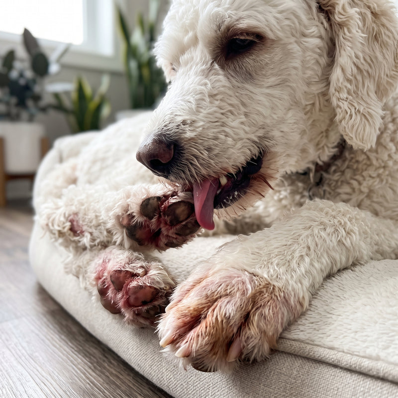 Paw licking and chewing
