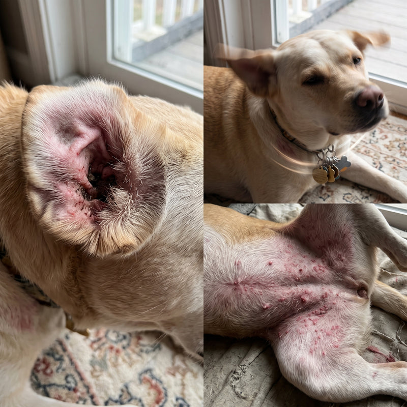 Red belly, itchy coat