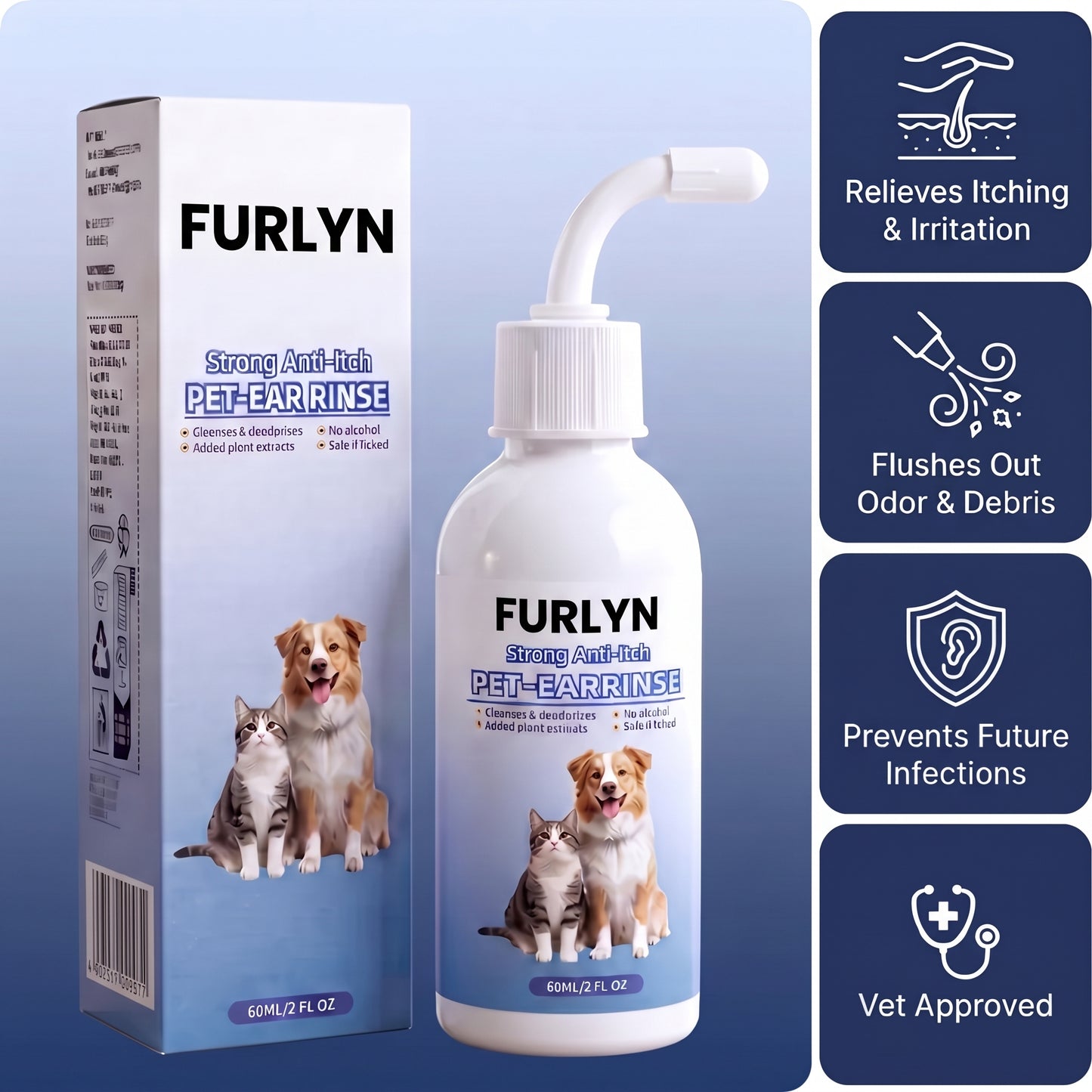Anti-Itch Ear Rinse for Dogs and Cats