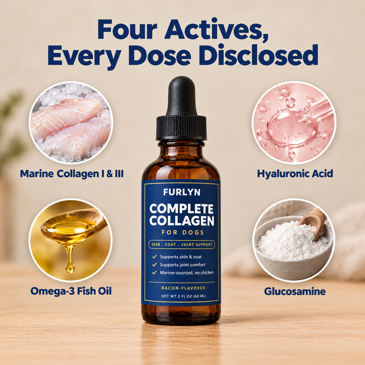 Complete Collagen for Itchy Dogs: Skin, Coat & Joint Support With Salmon Oil